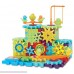 81 Piece Funny Bricks Gear Building Toy Set Interlocking Learning Blocks Motorized Spinning Gears B01CDHQFYM